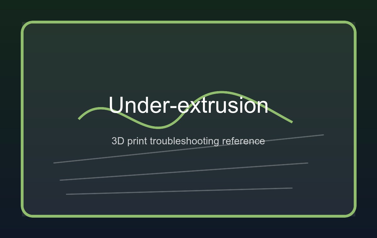 Reference illustration of under-extrusion: gaps and missing lines visible on a 3D printed surface