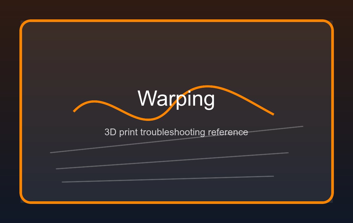 Reference illustration of 3D print warping: corners of a flat print curling up off the print bed