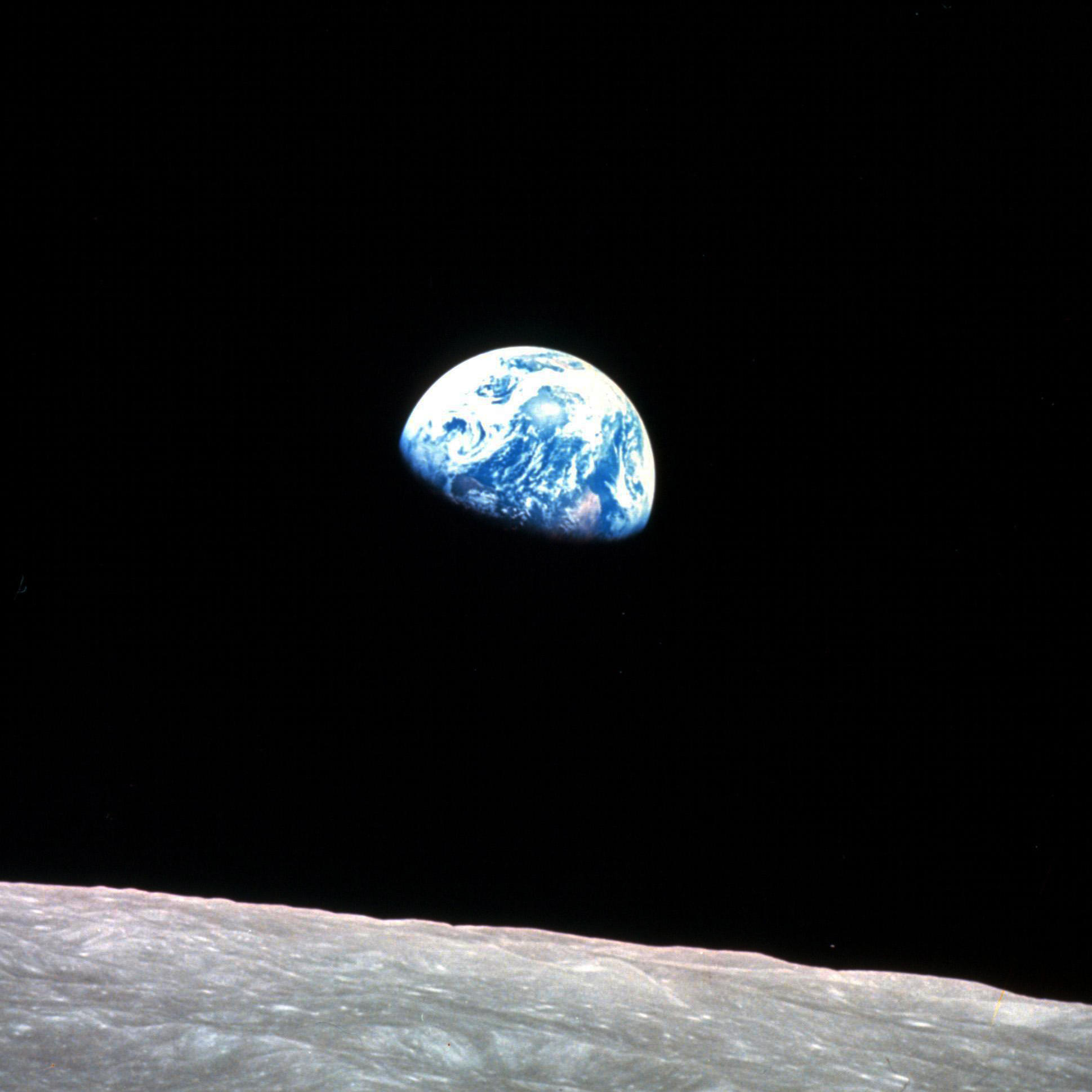 Apollo 8 spacecraft orbiting the Moon