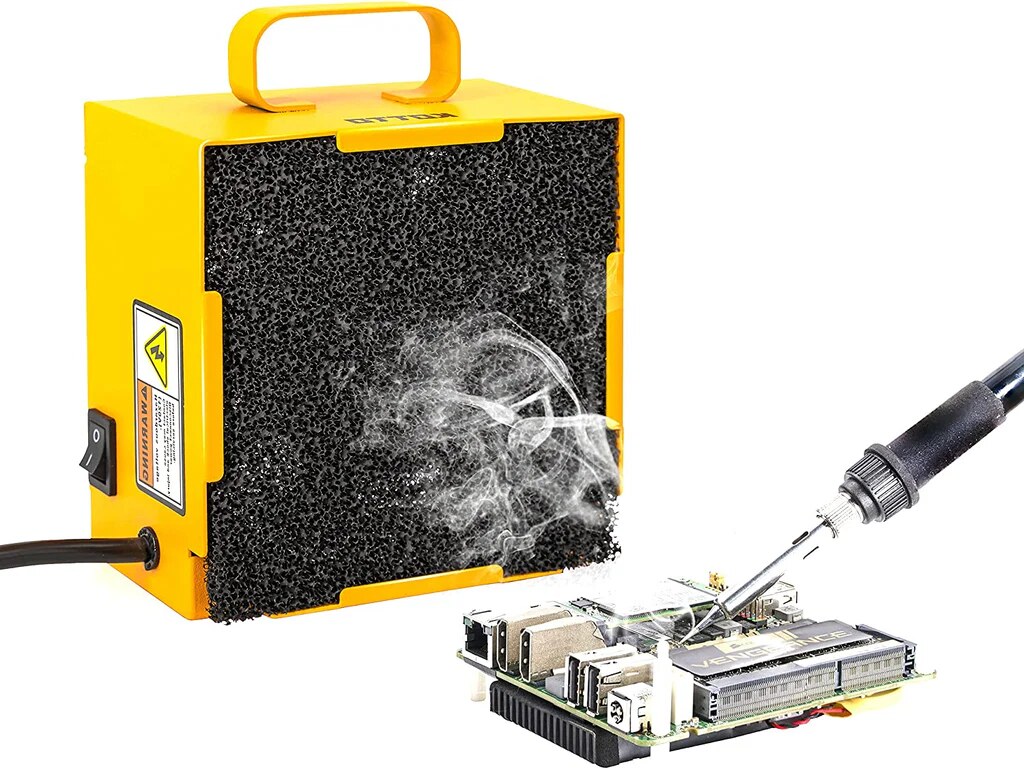 Fume extractor for soldering work