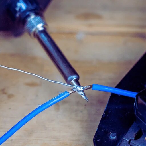 Spool of solder wire for electronics work
